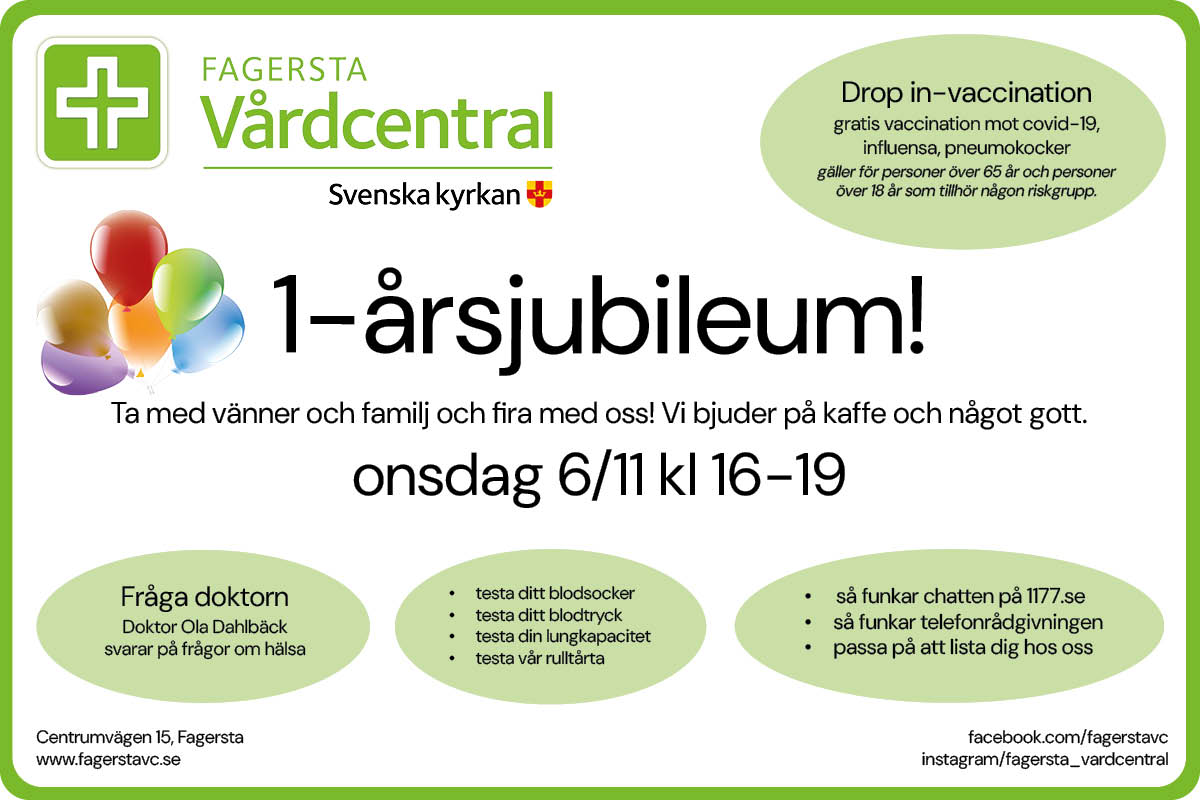 Ettårsjubileum på vårdcentralen