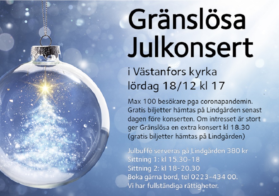 Julkonsert med Gränslösa och julbuffé