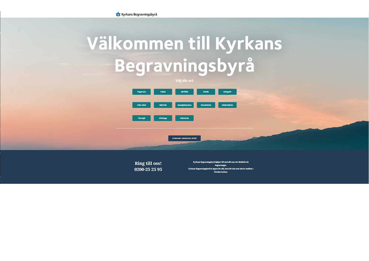 Kyrkans Begravningsbyrå har fått en ny hemsida