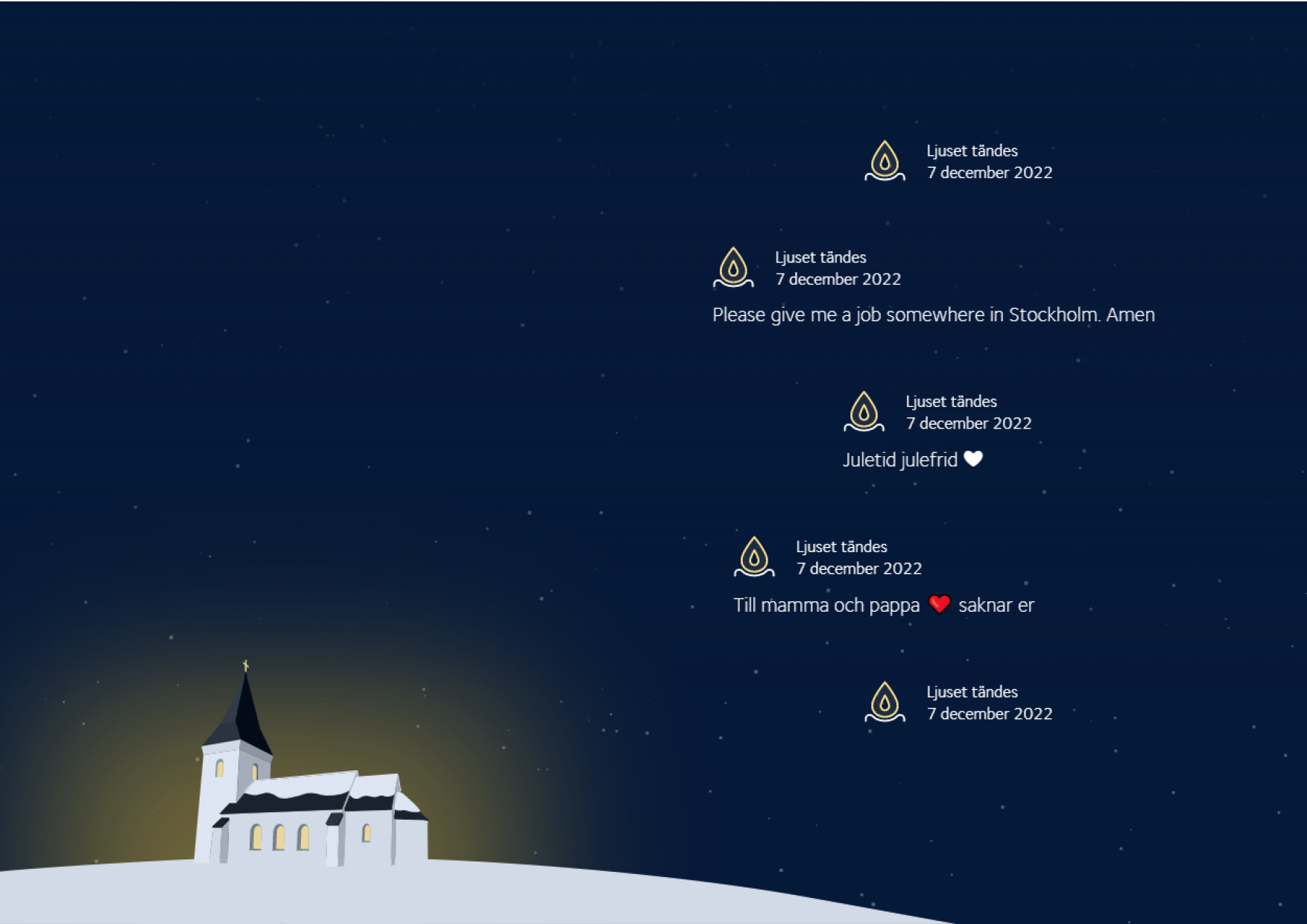 Tänd ett ljus på bönewebben